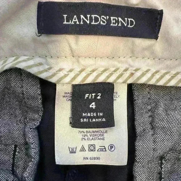 Lands’ End Women’s Fit 2 7” Chino Short in Navy Size 4 - Picture 8 of 10